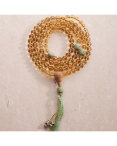 Buddha Stones 108 Mala Beads 925 Sterling Silver Citrine Sandalwood Turquoise Protection Prosperity Bracelet - Citrine (Happiness ♥ Prosperity)