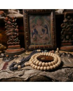 Buddha Stones 108 Mala Beads Abelia Biflora Wood Warding Off Evil Spirits Wrist Mala - 12mm*18