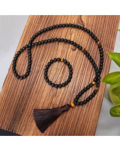 Buddha Stones 108 Mala Beads Frosted Stone Tiger Eye Balance Bracelet Necklace Pendant - Mala