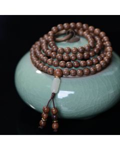 Buddha Stones 108 Mala Beads Rosewood Jade Calm Bracelet - 8mm