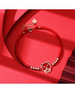 Buddha Stones 12 Chinese Zodiac Lucky Red String Bracelet - Pig(Bracelet Size 14+3.5cm)