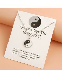 Buddha Stones 2Pcs Yin Yang Harmony Balance Necklace Pendant - YIN YANG SYMBOL (Balance ♥ Harmony)