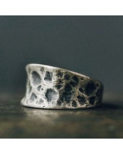 Buddha Stones 925 Sterling Silver Bump Texture Design Protection Ring - 925 Sterling Silver