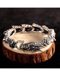 Buddha Stones 925 Sterling Silver Dragon Luck Success Bracelet Bangle - DRAGON (Luck ♥ Strength)