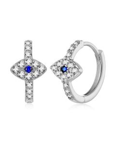 Buddha Stones 925 Sterling Silver Evil Eye Symbol Blessing Stud Earrings - Gold