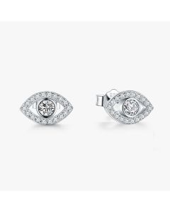 Buddha Stones 925 Sterling Silver Evil Eye Symbol Protection Stud Earrings - Evil Eye (Protection ♥ Blessing)