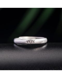 Buddha Stones 925 Sterling Silver Lotus Flower Enlightenment Ring - 925 Sterling Silver
