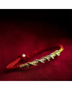 Buddha Stones 925 Sterling Silver Luck Strength Red String Protection Braid Bracelet - Common Buckle / 15cm