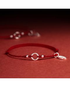 Buddha Stones 925 Sterling Silver Lucky Fortune Peace Joy Lotus Peace Buckle Red String Bracelet - Red(Wrist Circumference 15-18cm) / Lotus