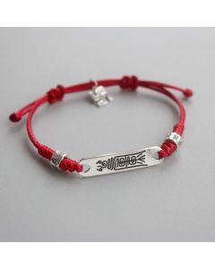 Buddha Stones 925 Sterling Silver Red String Luck Strength Braid Bracelet - Women / Black(Wrist Circumference 15-20cm)