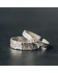 Buddha Stones 925 Sterling Silver Simple Design Blessing Couple Ring - 5mm