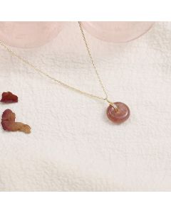 Buddha Stones 925 Sterling Silver Strawberry Quartz Healing Positive Necklace - Silver