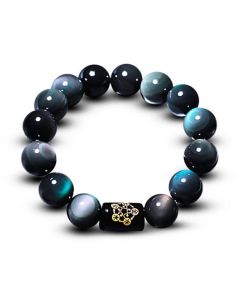 Buddha Stones Natural Rainbow Obsidian Positive Transformation Bracelet
