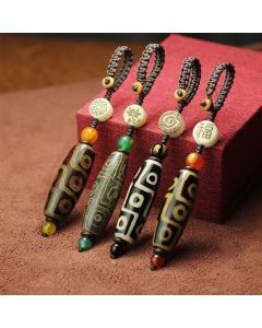 Buddha Stones Tibetan Nine-Eye Dzi Bead Wealth Decoration