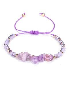 Buddha Stones Amethyst Purify Knit Bracelet - Lazurite
