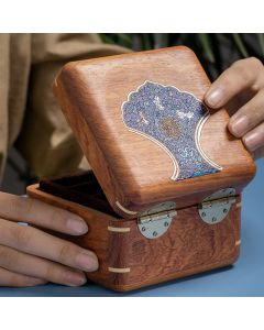Antique Flower Leaf Handmade Rosewood Jewelry Storage Box Wooden Gift Organizer Box - Large Rosewood Jewelry Box 20*13.4*8.2cm