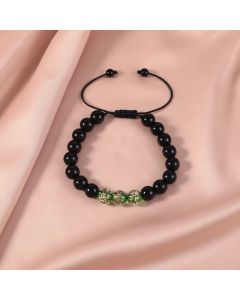 Buddha Stones Black Obsidian Luminous Glowstone Strength Bracelet - Blue