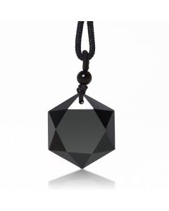 Black Obsidian Talisman Purify Pendant Necklace - Obsidian