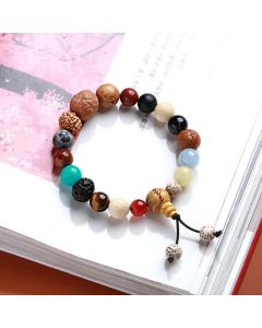 Buddha Stones Bodhi Seed Agate Wisdom Harmony Wrist Mala Bracelet - Bodhi Seed (Wisdom ♥ Keep away evil spirits)