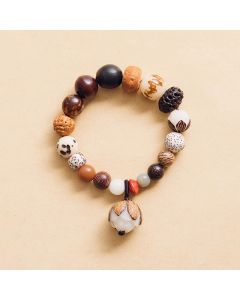 Buddha Stones Bodhi Seed Lotus Wisdom Peace Wrist Mala Bracelet - 18cm