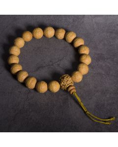 Buddha Stones Bodhi Seed Luck Auspiciousness Wrist Mala Tassel Pocket Mala - 13mm / 18 Beads / Charm String