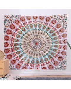 Bohemian Mandala Pattern Tapestry Wall Hanging Wall Art Focus Creativity Home Living Room Decor - Green / 150*230cm