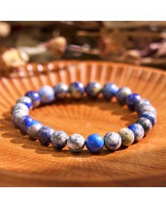 Buddha Stone Lazurite Lapis Lazuli Self Care Positive Bracelet - Lazurite(Wrist Circumference: 14-16cm)