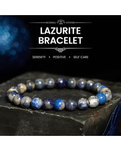 Buddha Stone Lazurite Lapis Lazuli Self Care Positive Bracelet - Lazurite(Wrist Circumference: 14-16cm)
