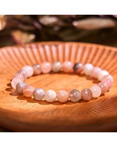 Buddha Stone Peach Moonstone Healing Bracelet - Peach Moonstone(Wrist Circumference: 14-16cm)
