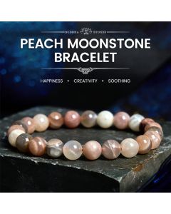 Buddha Stones Peach Moonstone Healing Bracelet - Peach Moonstone(Wrist Circumference: 14-16cm)