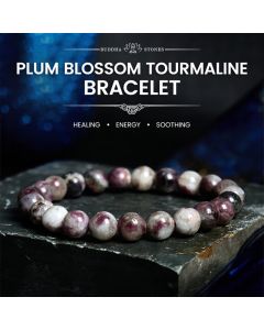 Buddha Stones Plum Blossom Tourmaline Balance Bracelet - Plum Blossom Tourmaline(Wrist Circumference: 14-16cm)