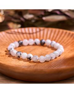 Buddha Stone Rainbow Moonstone Harmony Bracelet - Rainbow Moonstone(Wrist Circumference: 14-16cm)