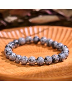 Buddha Stone Snowflake Obsidian Balance Bracelet - Snowflake Obsidian(Wrist Circumference: 14-16cm)