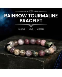 Buddha Stones Rainbow Tourmaline Positive Bracelet - Tourmaline(Wrist Circumference: 14-16cm)