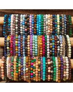 Buddha Stone Various Crystals Malachite Lazurite Lapis Lazuli Hemimorphite Calmness Bracelet - Blue Tiger Eye Obsidian Hematite(Wrist Circumference: 14-18cm)