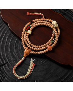 Buddha Stones 108 Beads Bodhi Seed Red Agate Deer Head Wisdom Mala Bracelet - Bodhi Seed