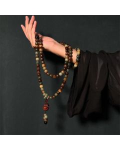 Buddha Stones 108 Mala Beads Bodhi Seed Peace Wisdom Bracelet Wrist Mala Pocket Mala - 8*10mm*21 Beads Wrist Mala