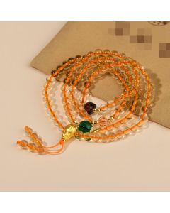 Buddha Stones 108 Mala Beads Citrine Happiness Bracelet - Citrine(Wrist Circumference: 14-16cm)