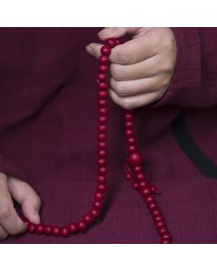 Buddha Stones 108 Mala Beads Natural Abelia Biflora Wood Protection Bracelet - 10mm
