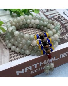 Buddha Stones 108 Mala Beads Natural Shetai jade Luck Prosperity Bracelet - Shetai Jade (Wrist Circumference: 14-16cm)