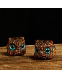 Buddha Stones 2Pcs Mini Rainbow Eucalyptus Dancing Lion Carved Balance Decoration - 2Pcs Dancing Lion 20*21mm