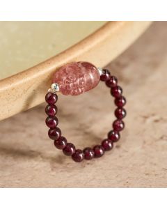 Buddha Stones 3mm Mini Beads Natural Moonstone Tourmaline Garnet Pearl Strawberry Quartz PiXiu Healing Elastic Ring - 52mm-53mm Natural Pearl(Color May Vary)