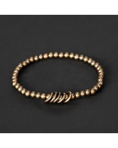 Buddha Stones 4mm Small Beads Brass Healing Bracelet - Wrist Circumference: 7.9–8.2 in (20–21 cm)