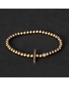 Buddha Stones 4mm Small Round Shape Beads Brass Healing Bracelet - Wrist Circumference: 7.9–8.2 in (20–21 cm)