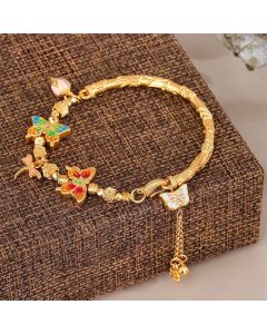 Buddha Stones 925 Sterling Silver Butterfly Flower Protection Bracelet - 925 Sterling Silver(Wrist Circumference: 15-16cm)