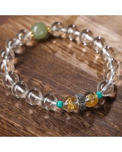 Buddha Stones 925 Sterling Silver Chinese Zodiac Natal Buddha Auspicious Groups White Crystal Hetian Jade Healing Bracelet - Pig Auspicious Groups: Pig/Rabbit/Goat / 12mm(Wrist Circumference 14-16cm)