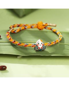 Buddha Stones 925 Sterling Silver Dragon Boat Festival Zongzi Pattern Luck Handmade Multicolored Rope Child Adult Bracelet - Colorful Rope for Wrist Circumference 10-18cm