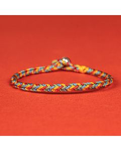 Buddha Stones 925 Sterling Silver Eight Thread Peace Knot Colorful Rope Luck Braided Bracelet - 925 Sterling Silver(Wrist Circumference:19cm)
