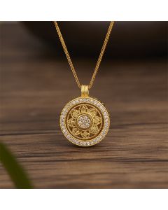 Buddha Stones 925 Sterling Silver Eight Treasures Luo Pan Blessing Necklace Pendant - 925 Sterling Silver Beaded Chain(Diameter: 15mm)