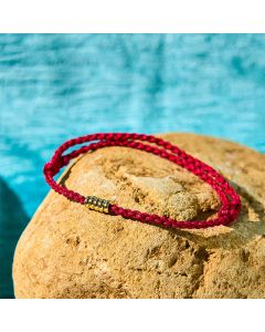 Buddha Stones 925 Sterling Silver Lucky Golden Bead Braided String Bracelet Anklet - Black / Anklet(Anklet Circumference 16-26cm)